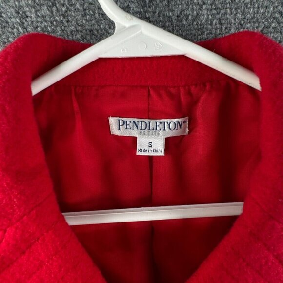 Pendleton Petite Women Blazer Small Red Wool Business Work 3 Button Adult - Picture 6 of 15